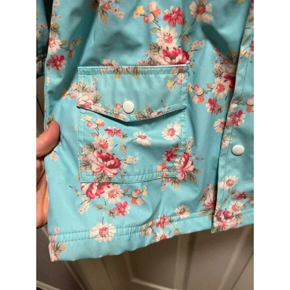 Powell CraftRaincoat Blue Floral Sz 6-7